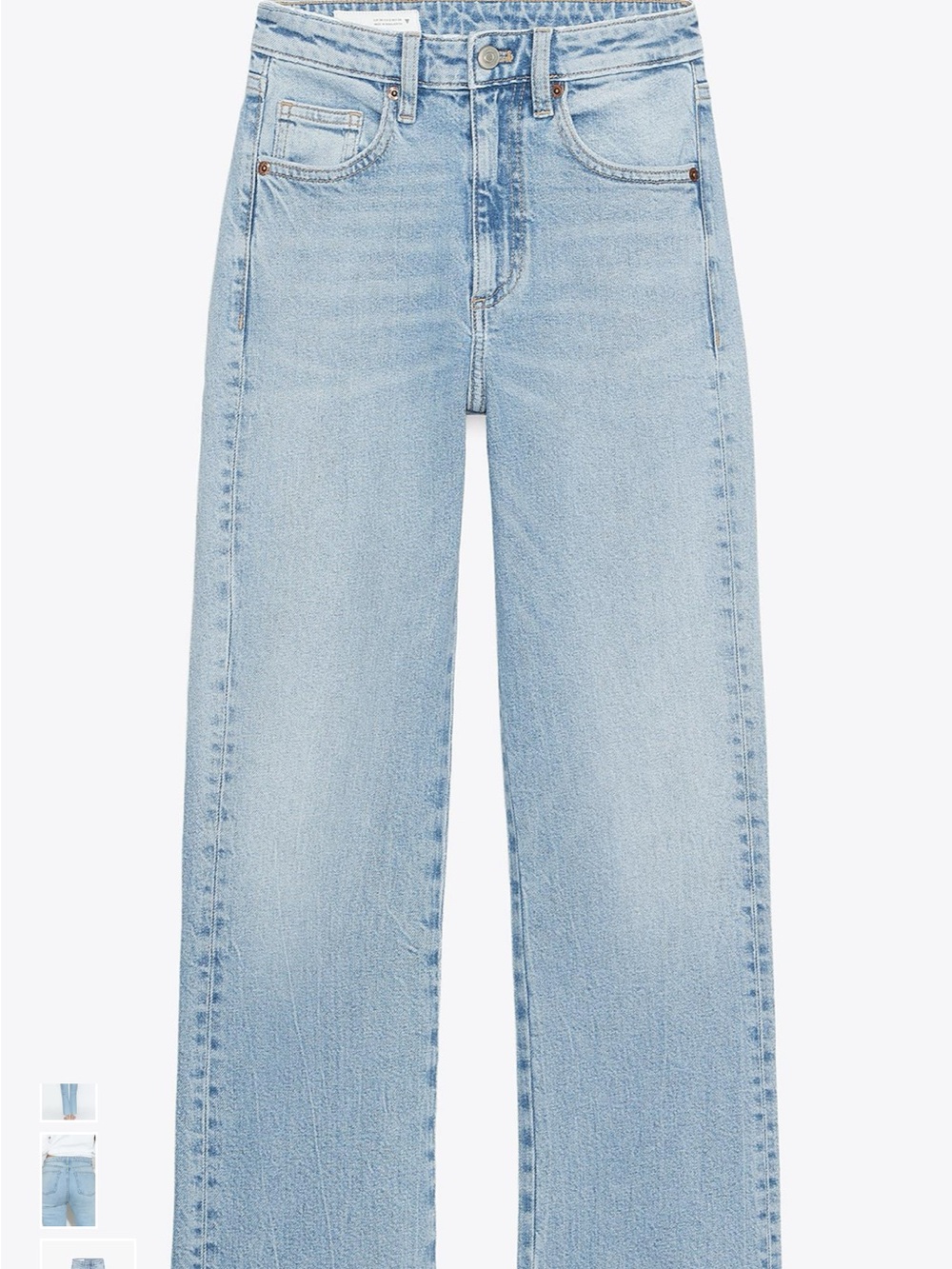 Zara TRF High Waist Cropped Flare Jeans